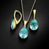 Sudraba komplekts "Kristāla Lāse (Aqua Bohemica)" ar Preciosa™ kristāliem